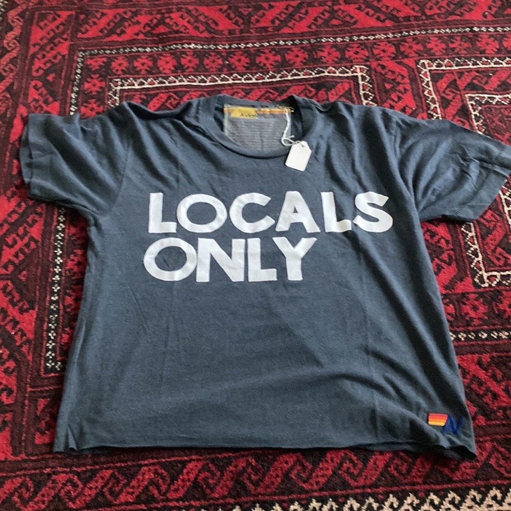 **SOLD** Aviator Nation Locals Only Boyfriend Tee size M NWT